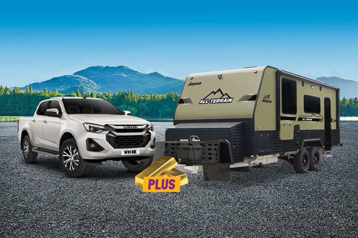 Win an Isuzu D-MAX + Jayco All Terrain Caravan + $39,113 Gold Bullion