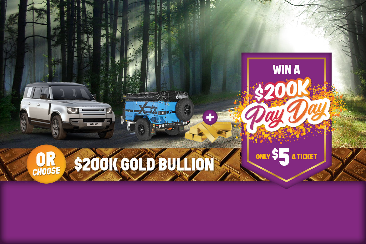 Win a $200K Pay Day! A choice between $200,000 gold bullion or A Land Rover Defender + Patriot Camper + Gold Bullion