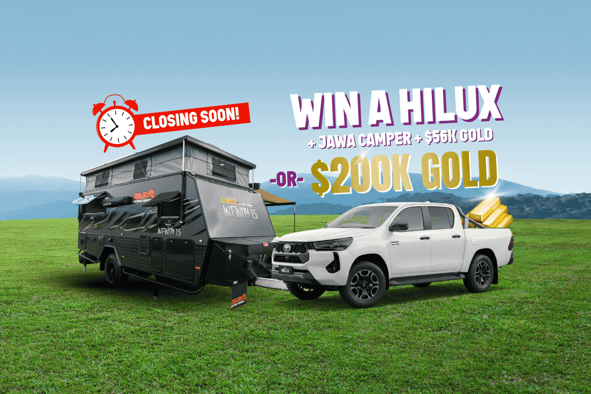 Win $200,000 Gold or a Toyota HiLux + JAWA Infinity Camper