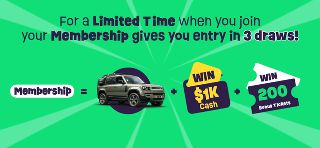 Become a Pay Day Member today to WIN $1,000 + 200 Bonus Tickets
