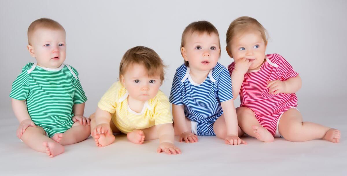 Photo of four quadruplet babies