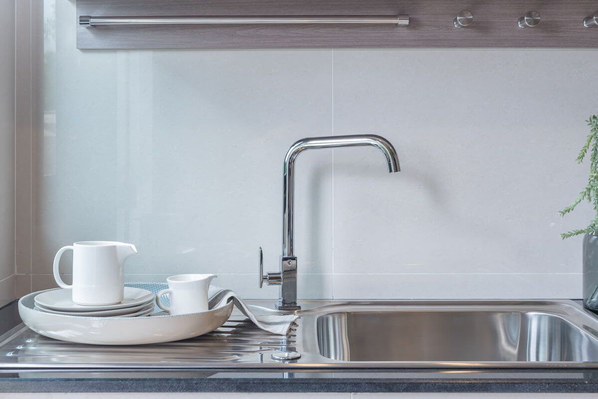 Photo of a sink in a butler's pantry