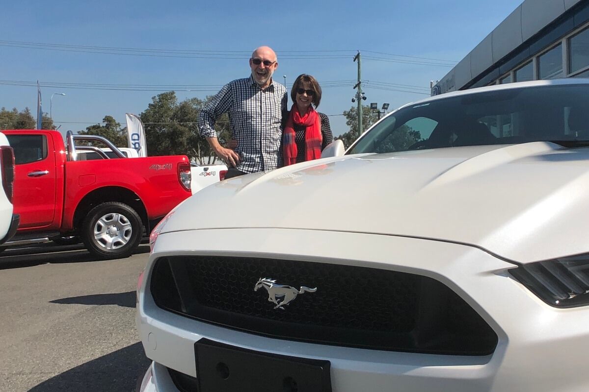 Winner Graham with his brand new Ford Mustang