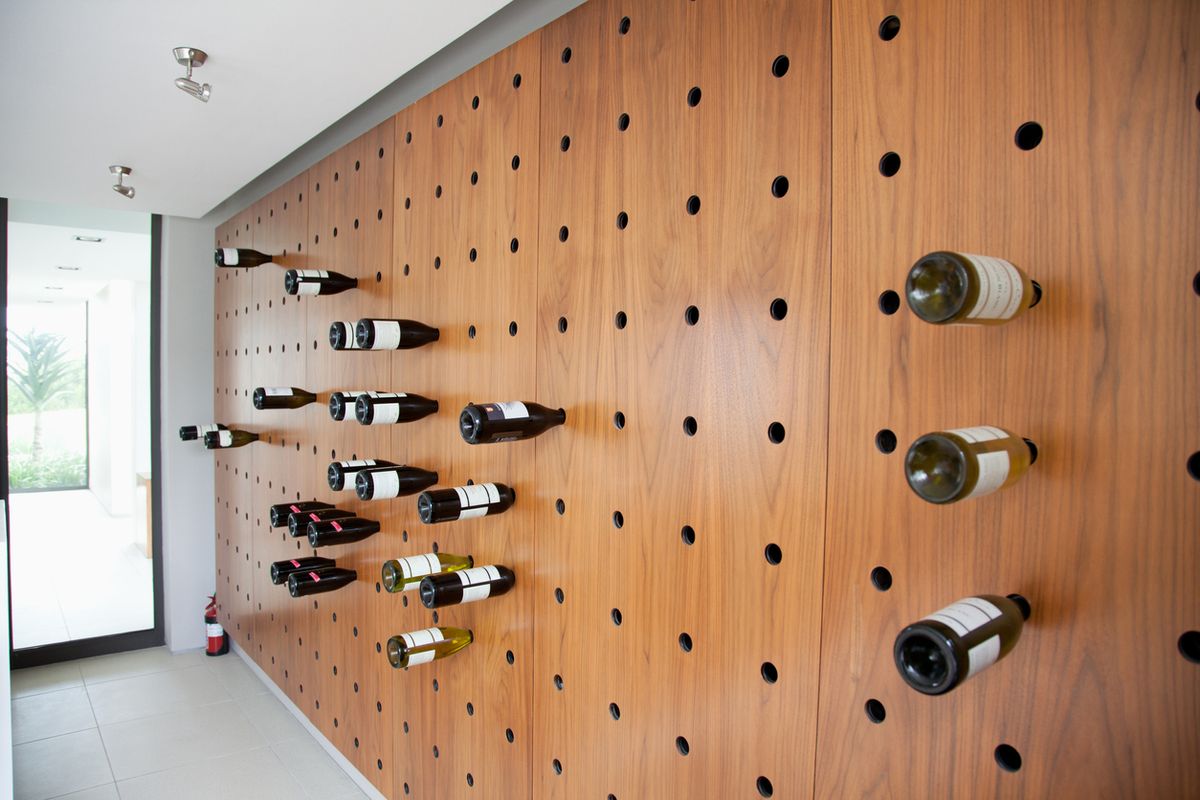 wine rack in modern house