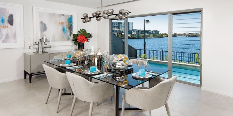 Photo of Sunshine Coast prize home dining room looking out over water
