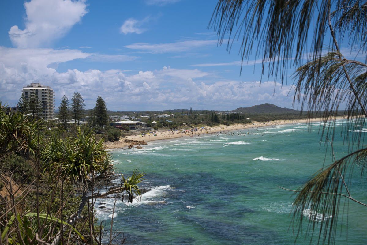 Looking back at Coolum from distance