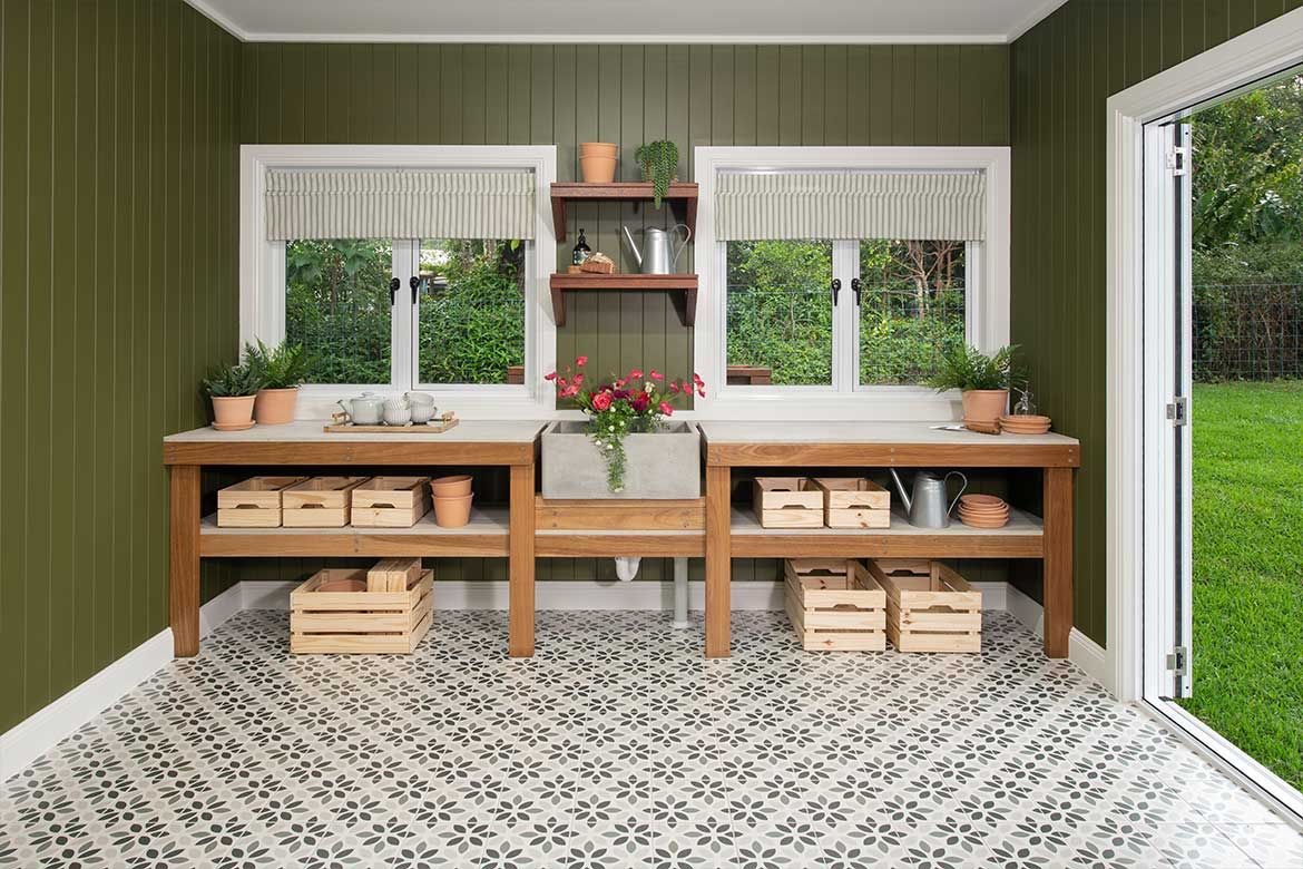 The picture-perfect potting shed is a gardener’s dream.